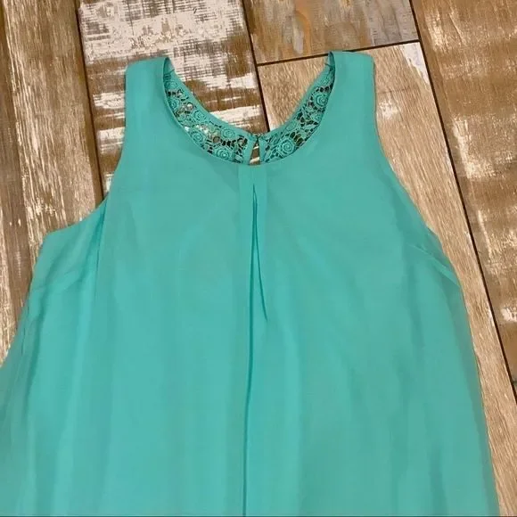 Jodi Kristopher Dress Sleeveless Mint Green Fringe - Picture 10 of 16